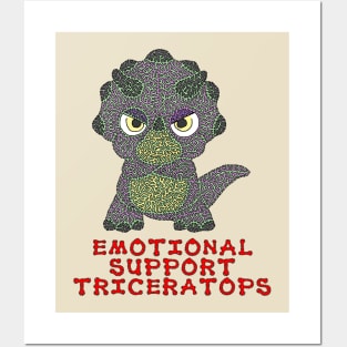 Emotional Support Triceratops Posters and Art